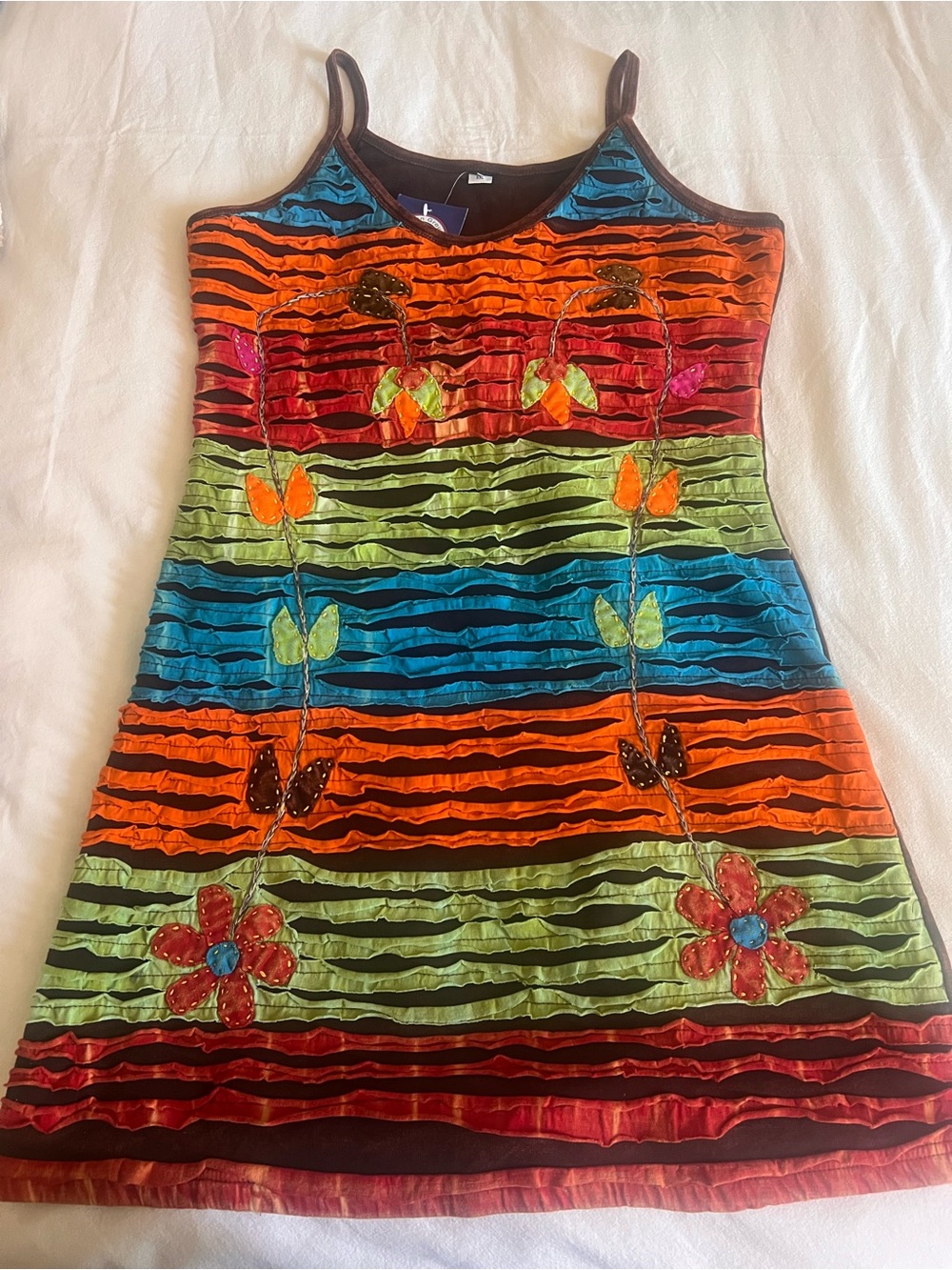 Multicolor stripe floral dress